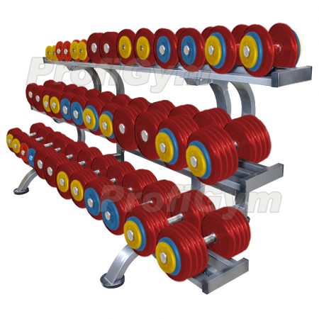 Обрезиненный цветной гантельный ряд 6 до 41 кг с шагом 2,5 кг